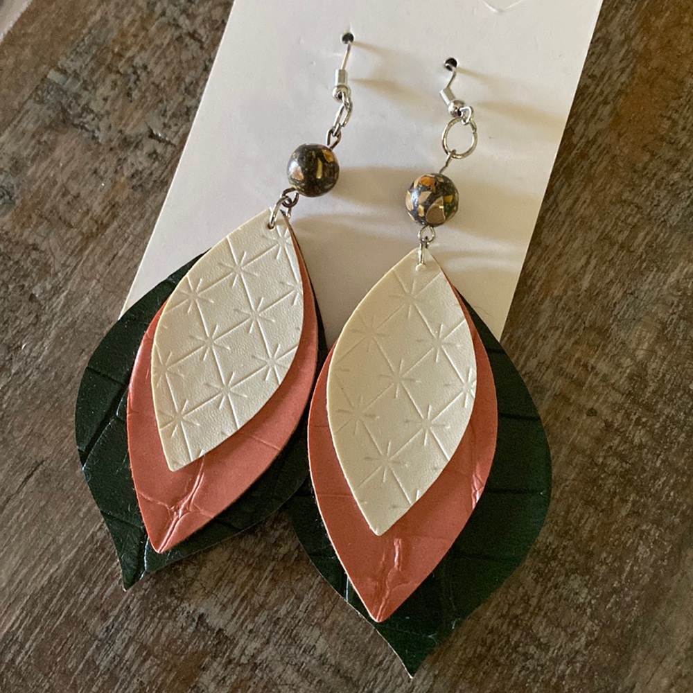 NWT Boutique Leather Earrings